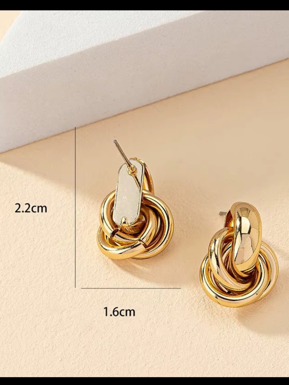 NWT - Knot Drop Earrings Gold Interlinked - Luxury - Vintage - Classic - Picture 2 of 2